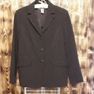 Apostrophe Size 12 Brown Pin Striped Blazer